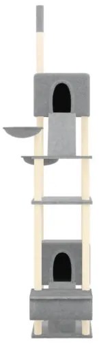 vidaXL Strom pre mačky od podlahy po strop bledosivý 277-303 cm-