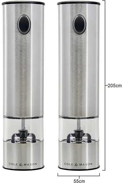 Cole&Mason-Sada elektrických mlynčekov na korenie BATTERSEA 2 ks 6xAAA