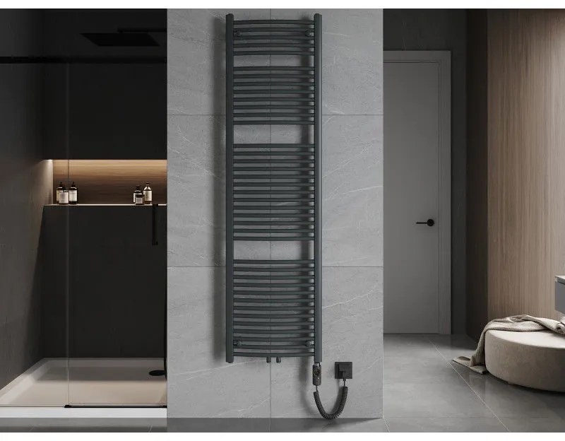 Mexen Ares, elektrické vykurovacie teleso 1800x500 mm + vykurovacia tyč 900 W, antracitová, W102-1800-500-2900-66
