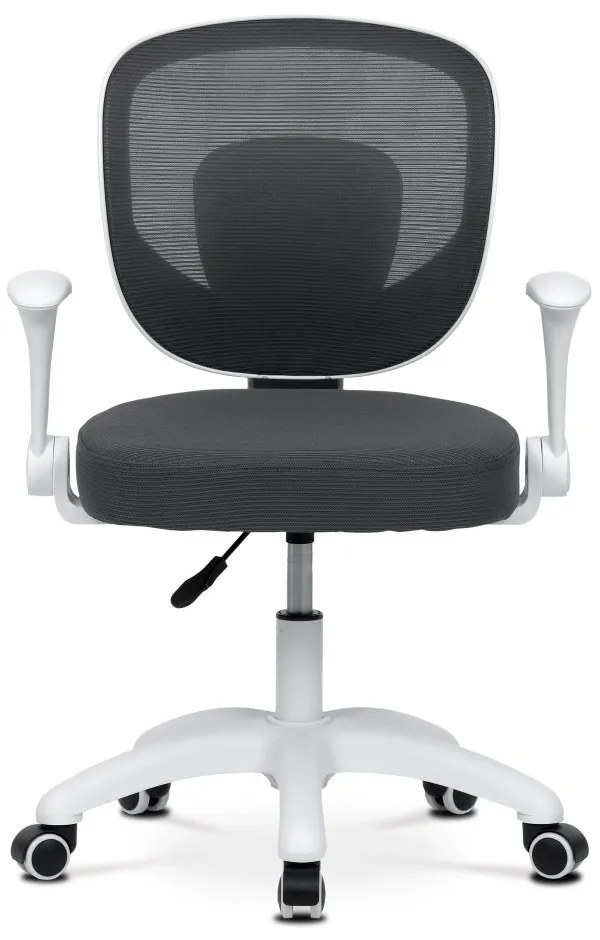 Detská pracovná stolička DINO — sieť / látka, tmavo sivá