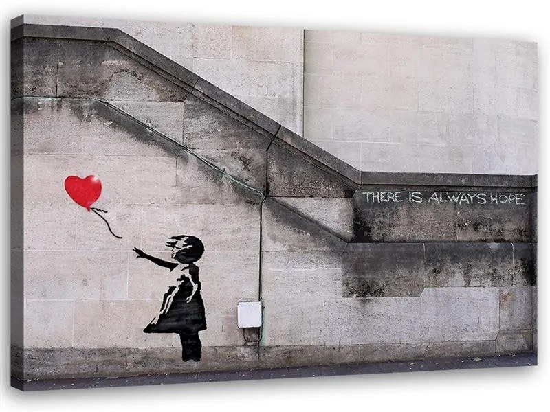 Gario Obraz na plátne Banksy nástenná maľba dievča s balónom Rozmery: 120 x 80 cm