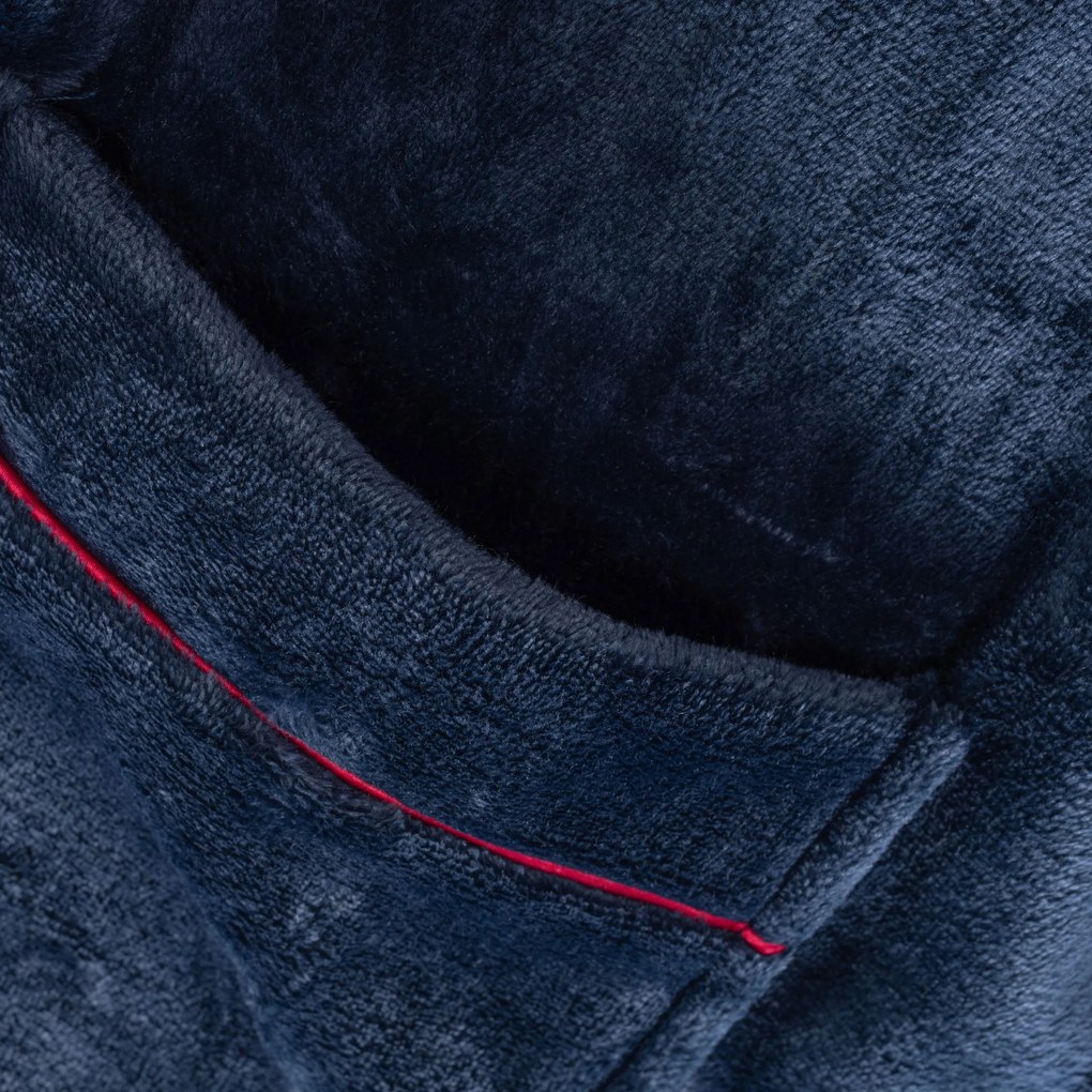 Dámský župan Roger M tmavě modrý/červený