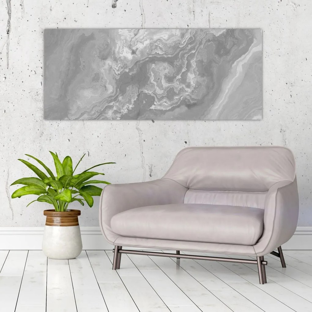Obraz - Mramor v čiernobielej (120x50 cm)
