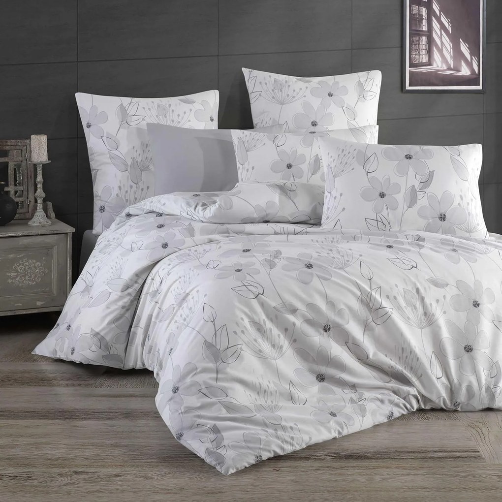 RENFORCÉ OBLIEČKY LARISSA EXCLUSIVE 160X200 CM, 2 KS 70X80 CM KVETY