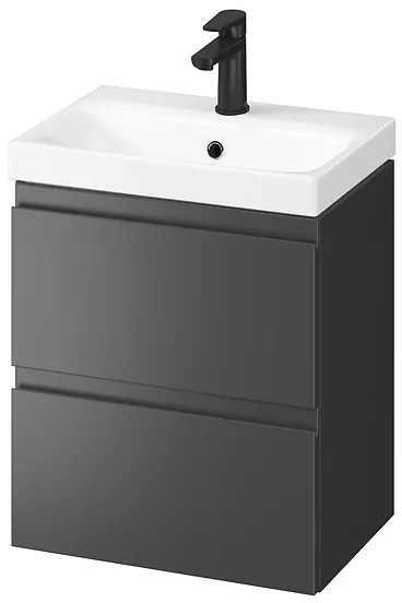 Cersanit Moduo Slim, závesná umývadlová skrinka 60x38x57 cm, antracitová matná, S590-088