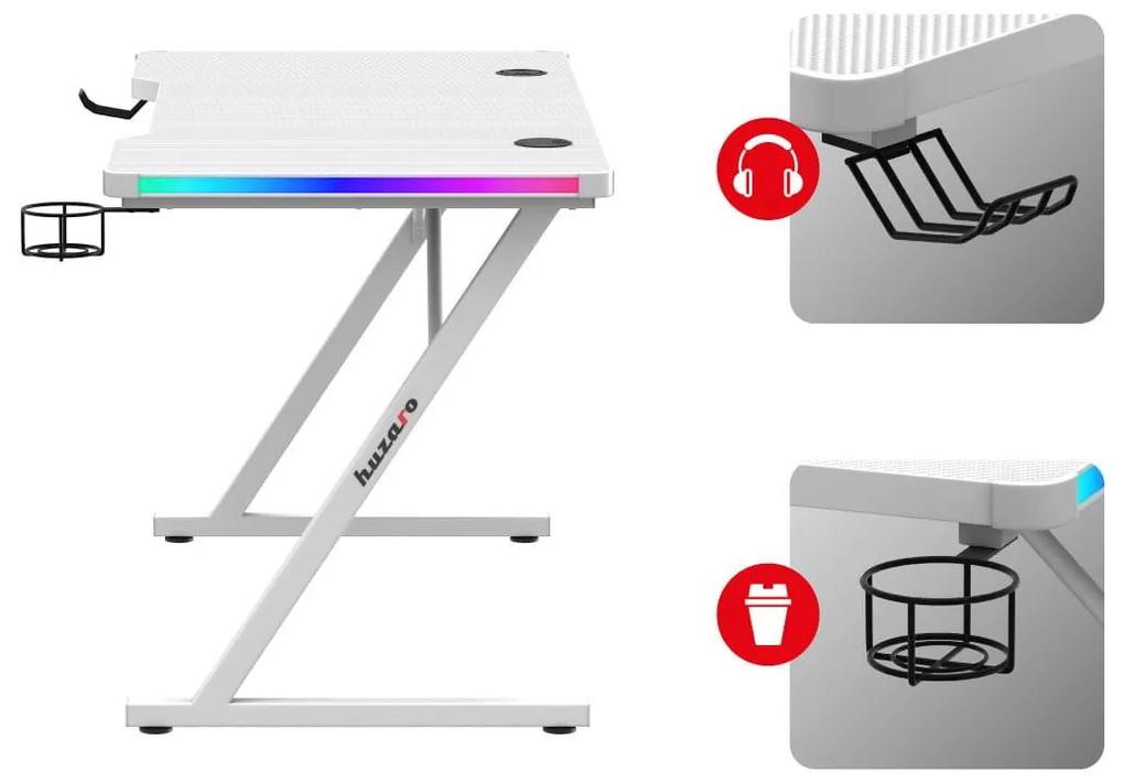 PC stolík Hyperion 2.5 (biela + viacfarebná) (s LED osvetlením). Vlastná spoľahlivá doprava až k Vám domov. 1087504