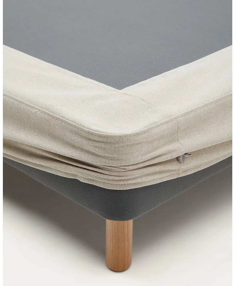 Béžová čalúnená dvojlôžková posteľ 150x190 cm Ofelia – Kave Home