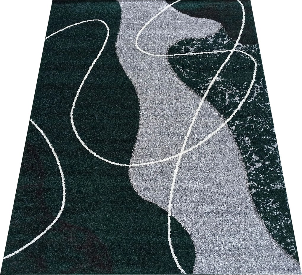 DY Moderný sivo-zelený koberec Otto 05 Rozmer: 160x220 cm