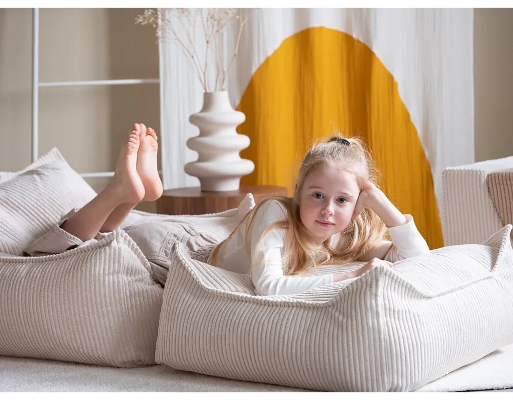 Krémový menčestrový detský sedací vak Chair – Wigiwama