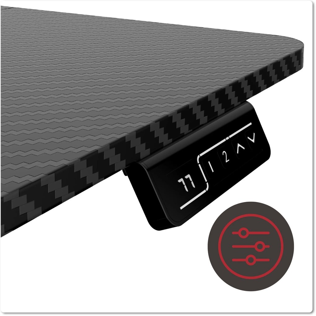 Výškovo nastaviteľný elektrický herný stôl SHADOW GAMER 1.0 120 cm čierny