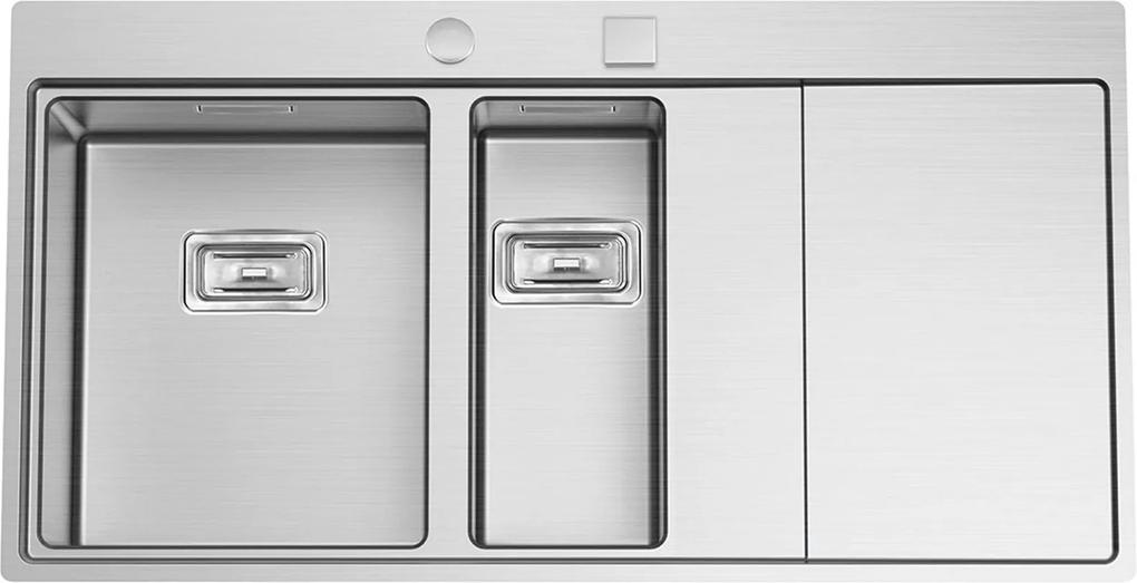 Kuchynský nerezový drez Sinks XERON 1000.1 FI kartáčovaný ľavý