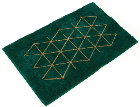 Kúpelňový koberček Jarpol Agadir Lurex 13 zelený / zlatý