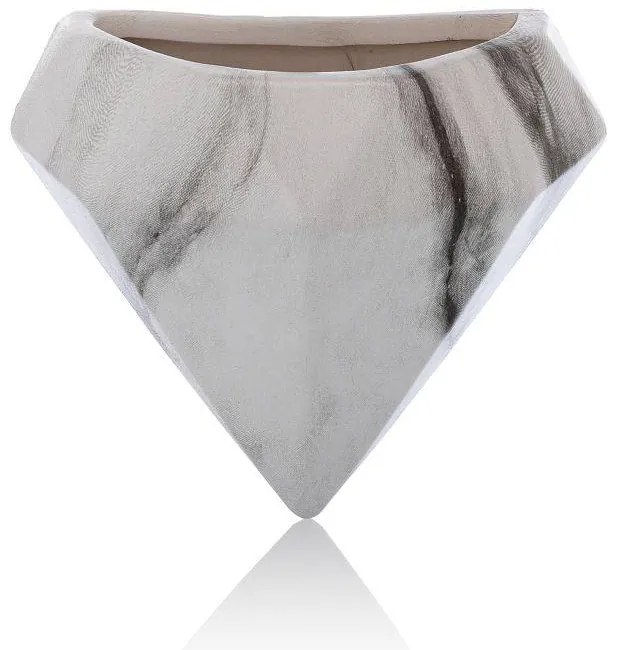 NÁSTENNÝ KERAMICKÝ KVETINÁČ SEMELA SADA 2KS 23X20X11,5 CM+14X10X6 CM BIELA/ZLATÁ