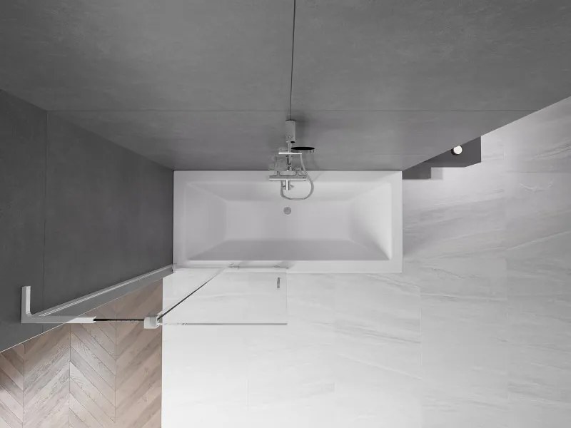 Mexen Velar L, 2-krídlová posuvná vaňová zástena 90 x 150 cm, 8mm číre sklo, chrómový profil, 896-090-003-01-01