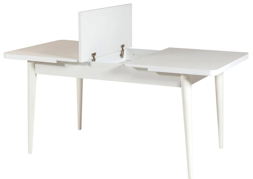 Rozkladací jedálenský stôl s 2 stoličkami a lavicou Vlasta (biela + antracit). Vlastná spoľahlivá doprava až k Vám domov. 1073068