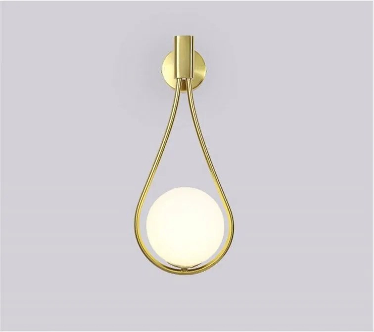 Toolight - sklenená nástenná lampa G9 APP603-1W, zlatá, OSW-08996