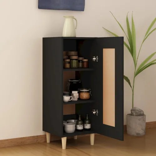 vidaXL Komoda čierna 34,5x34x90 cm spracované drevo-