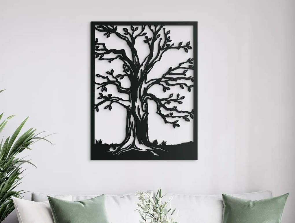 drevko Drevený obraz Jabloň Rozmer obrazu: 42,5 x 32,5 cm, Farba dekorácie: Čierna