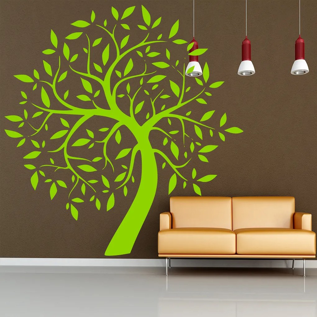 Veselá Stena Samolepka Listnatý strom Farba: modrá, Veľkosť: 100 x 100 cm