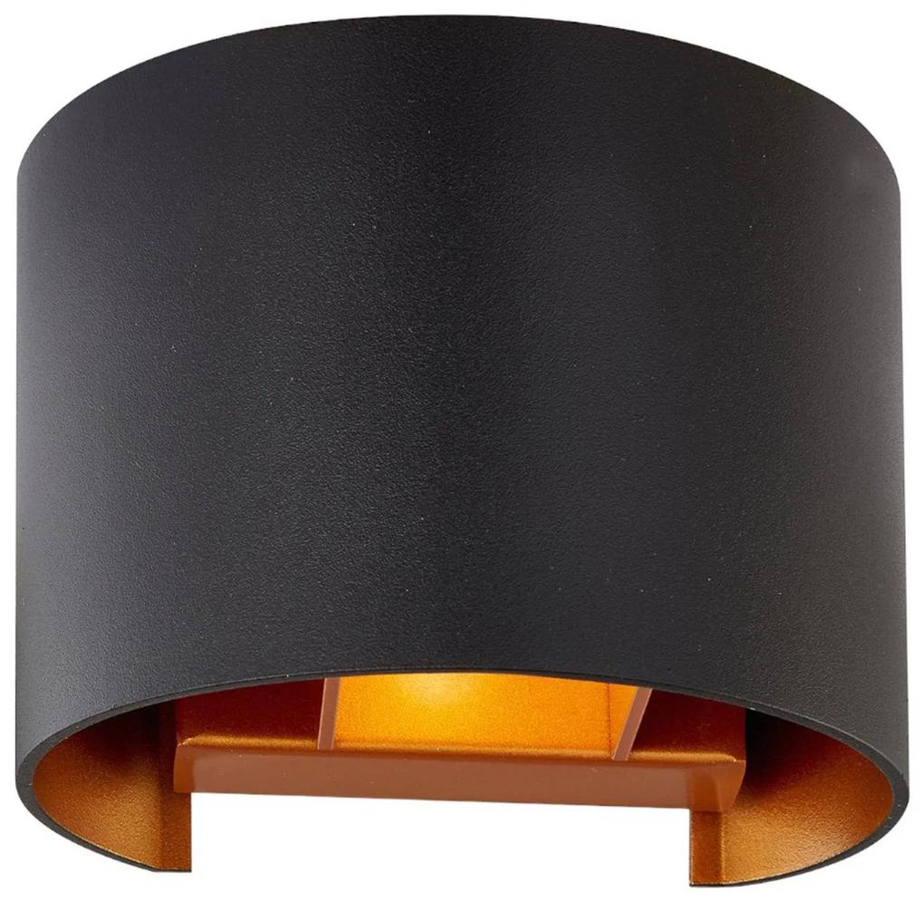 Čierno–zlaté nástenné LED svietidlo Zuzana G9