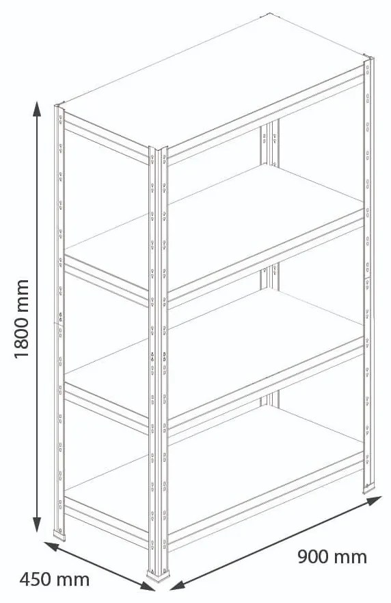 Régal RIVET PACK 180x90x45cm s 10 kartónovými krabicami