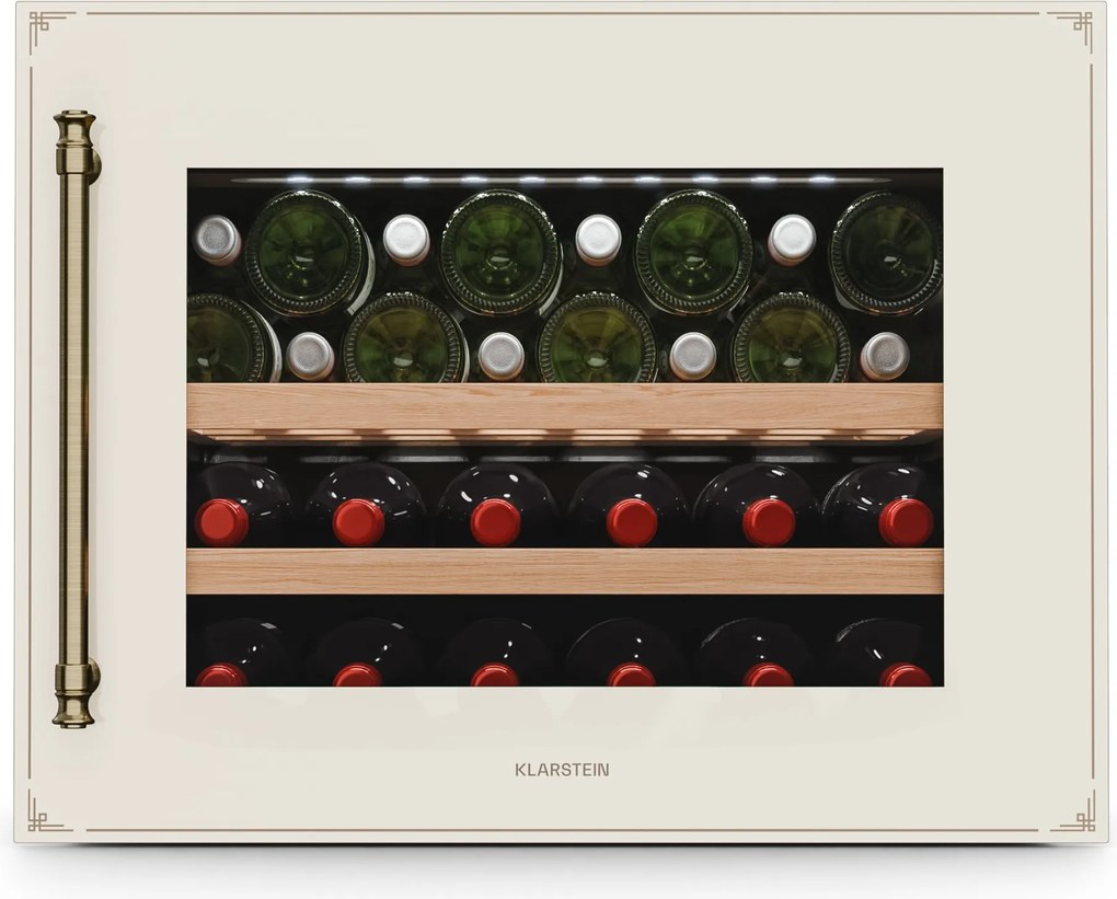 Klarstein Vinsider Victoria 28 chladnička na víno, 28 fliaš, dotyková, UV ochrana, LED, tichá, 2 police