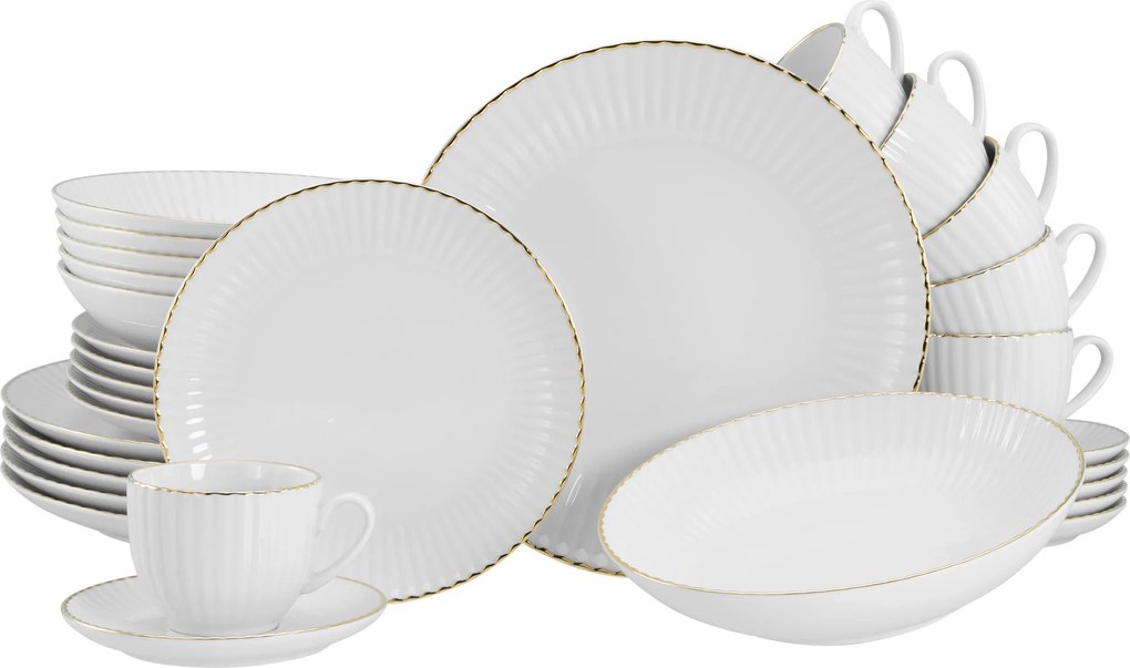 XXXLutz KOMBINOVANÝ SERVIS Allegra Goldband 30-dielne Creatable - Online Only bytové doplnky - 007768063602