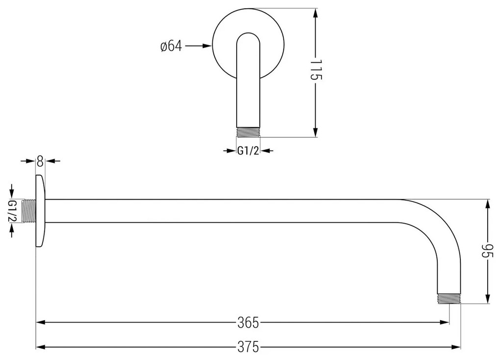 Mexen Kai DR70 podomietková vaňová a sprchová súprava s dažďovou sprchou 25 cm,  zlatá, 77602DR70251-50