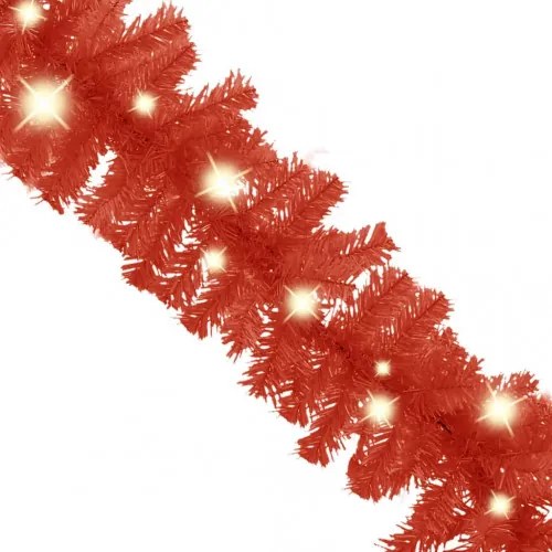 vidaXL Vianočná girlanda s LED svetielkami 10 m červená-