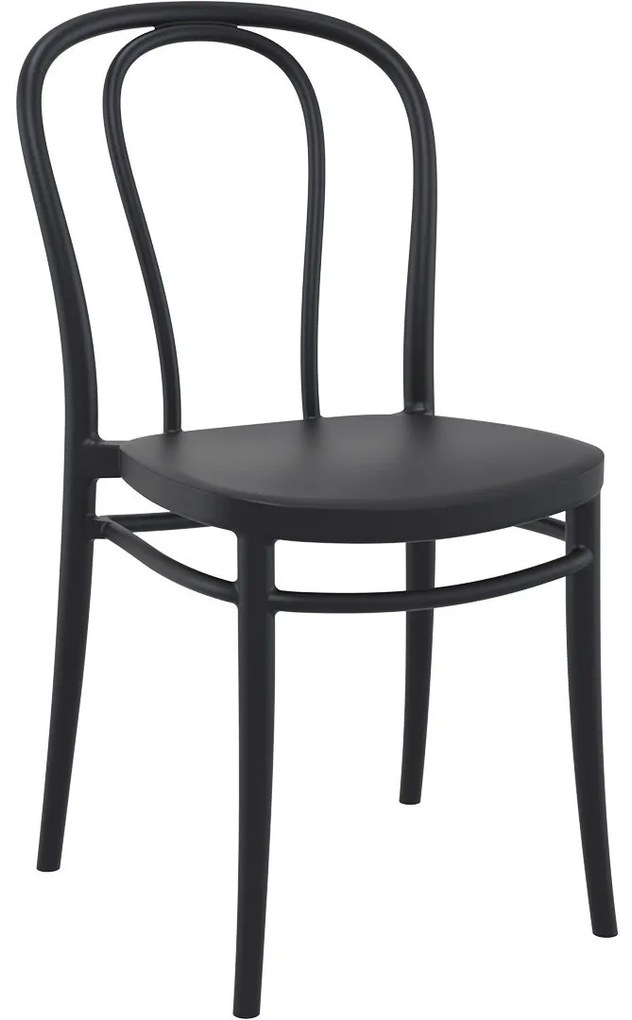 VICTOR záhradná stolička bez podrúčok black