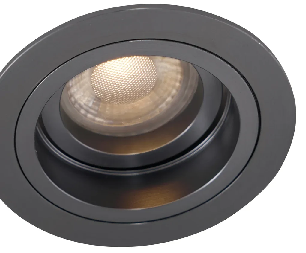 Sada 6 moderných zapustených bodových svetiel Gunmetal GU10 50 mm okrúhle, naklápacie - Chuck