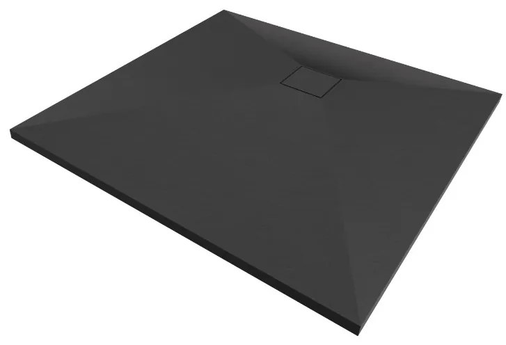 Erga Oldaf, SMC štvorcová sprchová vanička 80 x 80 cm, čierna matná, ERG-GMA-OL-8080BK