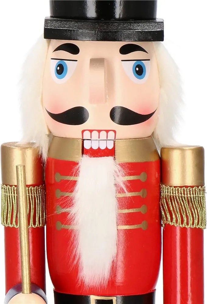 Luskáčik s puškou 60 cm – drevená vianočná figúrka v červenej uniforme Springos CA0908