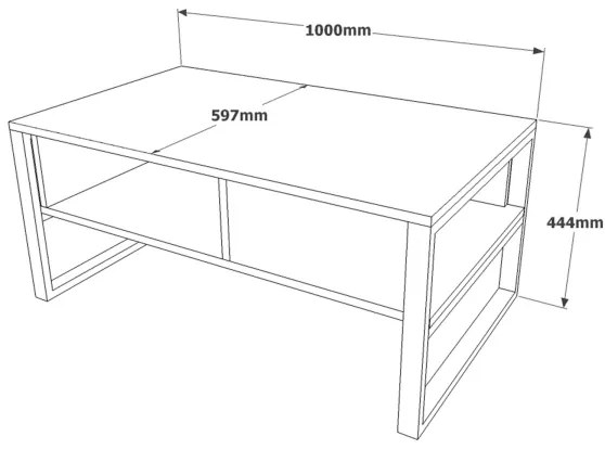 Konferenčný stolík 44,4x100 cm borovica atlantic