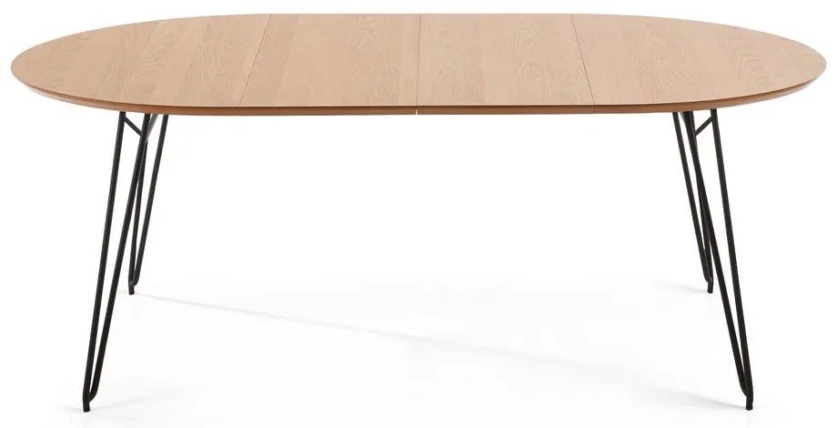 Rozkladací jedálenský stôl s doskou v dubovom dekore Kave Home Novaks, ø 120 cm