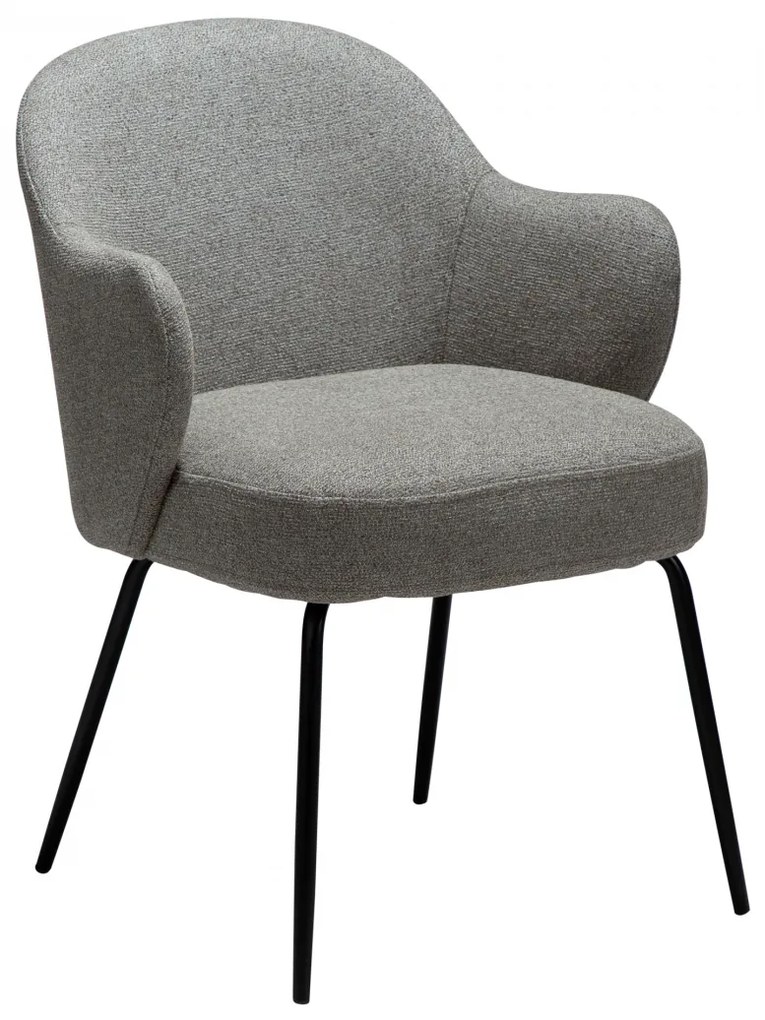 BAE ČALÚNENÁ STOLIČKA S PODRÚČKAMI pebble earth/black