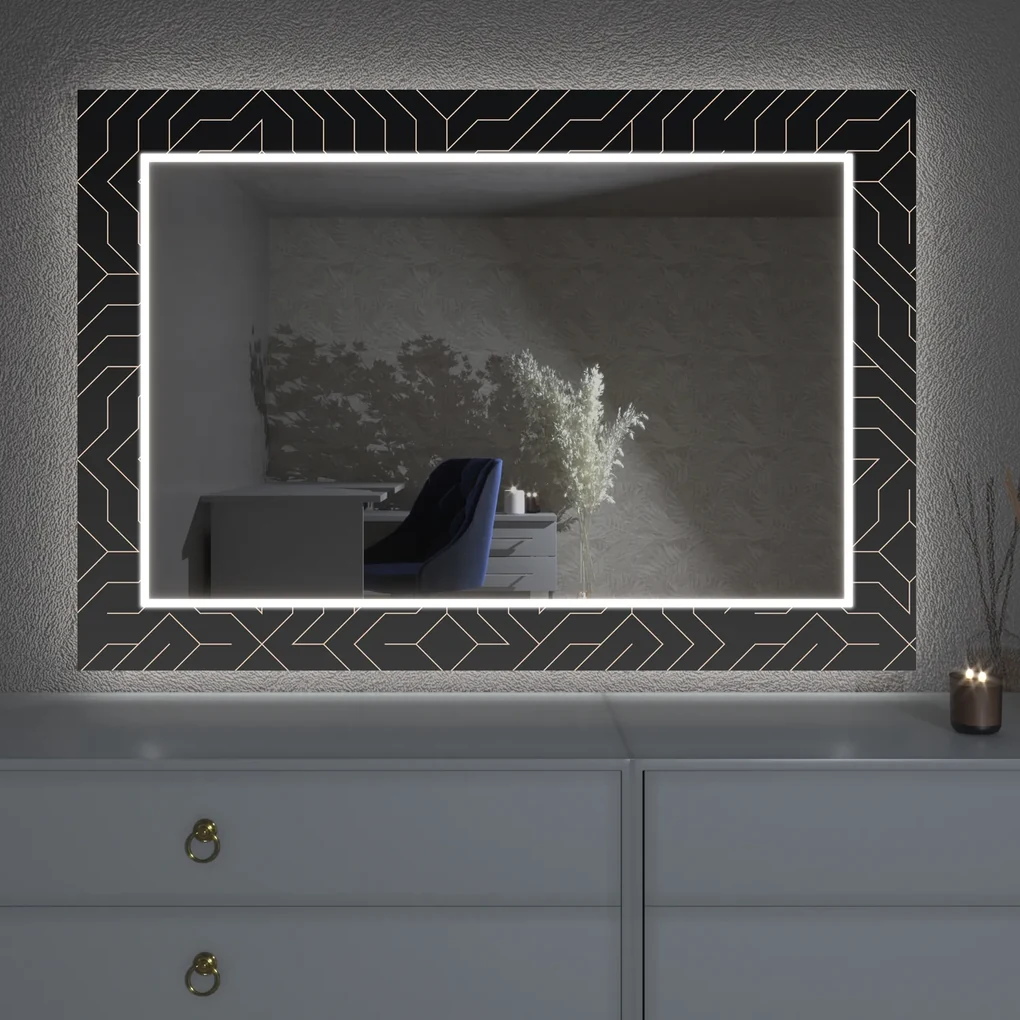 LED zrkadlo s dekorom D11