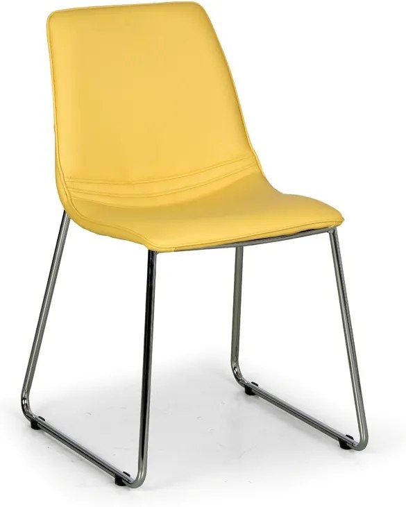 Stolička SPRING, žltá, 4 ks