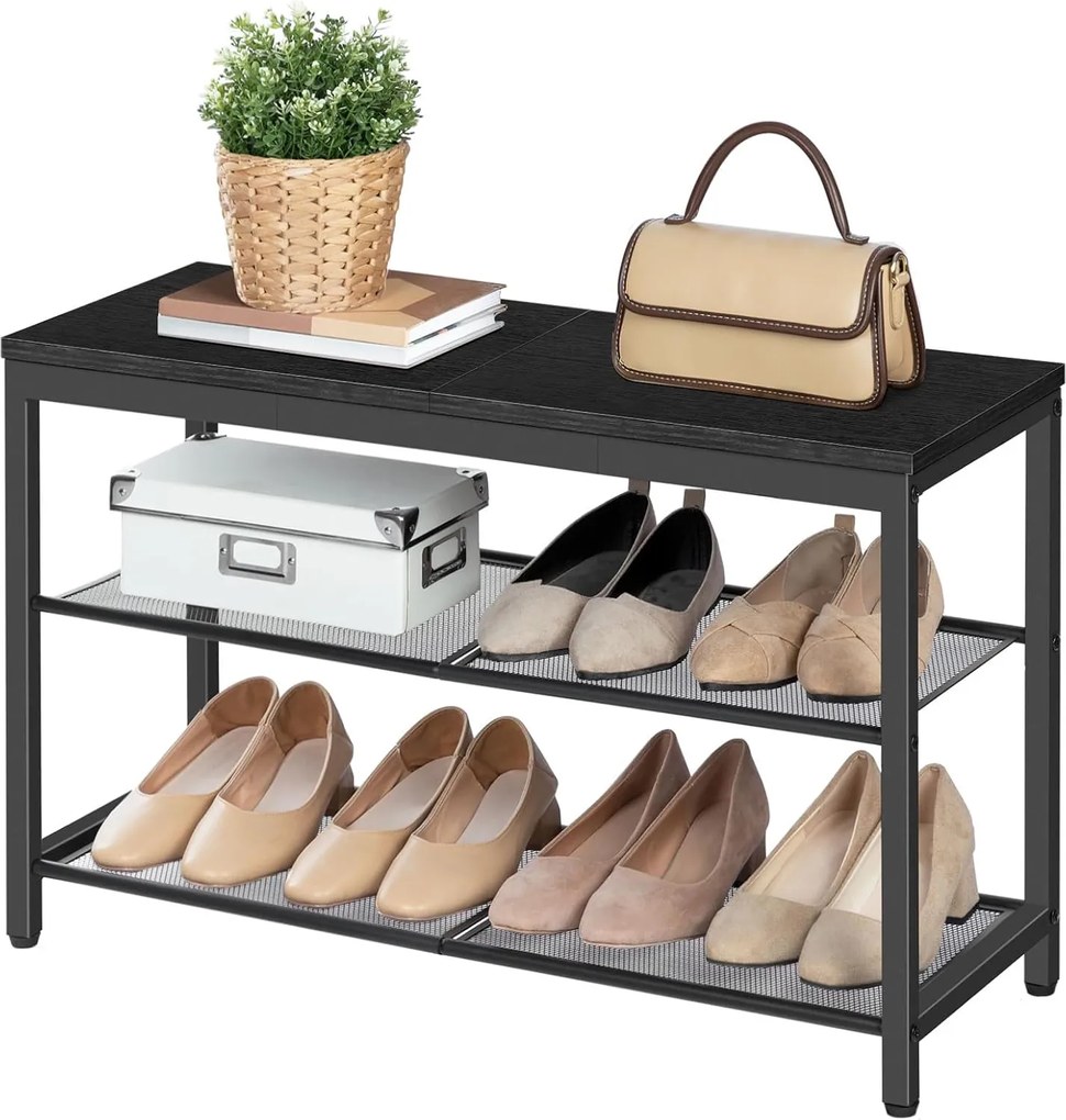 Botník s lavicí Vasagle Arvel 75 cm černý