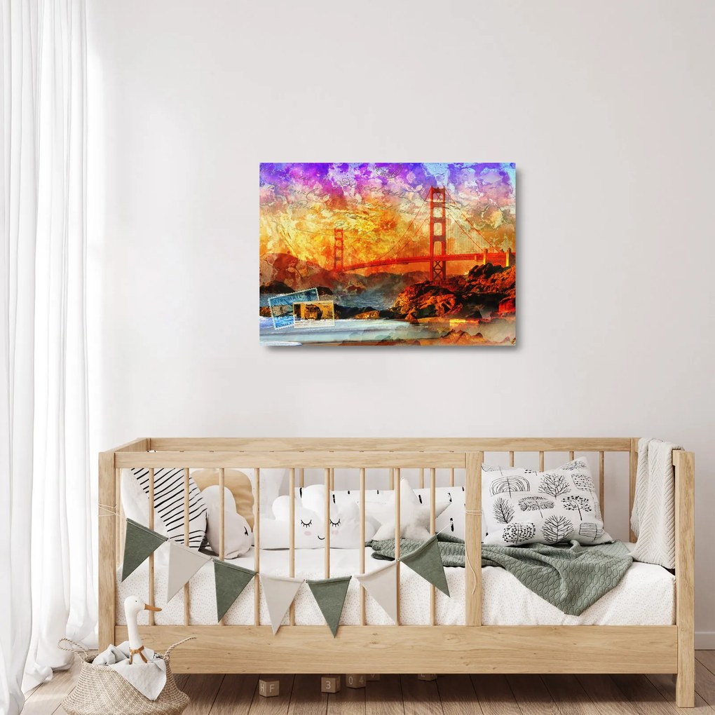 Sklenený obraz - Golden Gate, San Francisco, Kalifornia (70x50 cm)