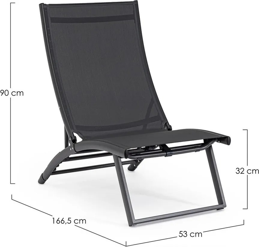 Antracitové kovové záhradné ležadlo Taylor – Bizzotto