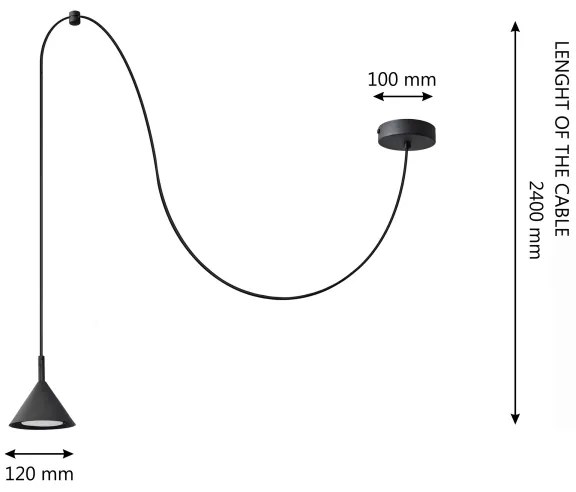Luster na lanku ETNA LONG 1xGX53/15W/230V čierna