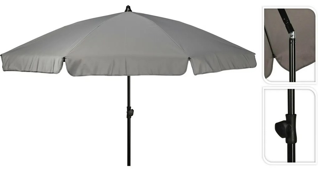 Parasol Plážový slnečník s náklonom pr. 185 cm, sivá