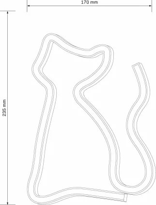 LED Neónová nástenná dekorácia CAT LED/3W/3xAA USB žltá