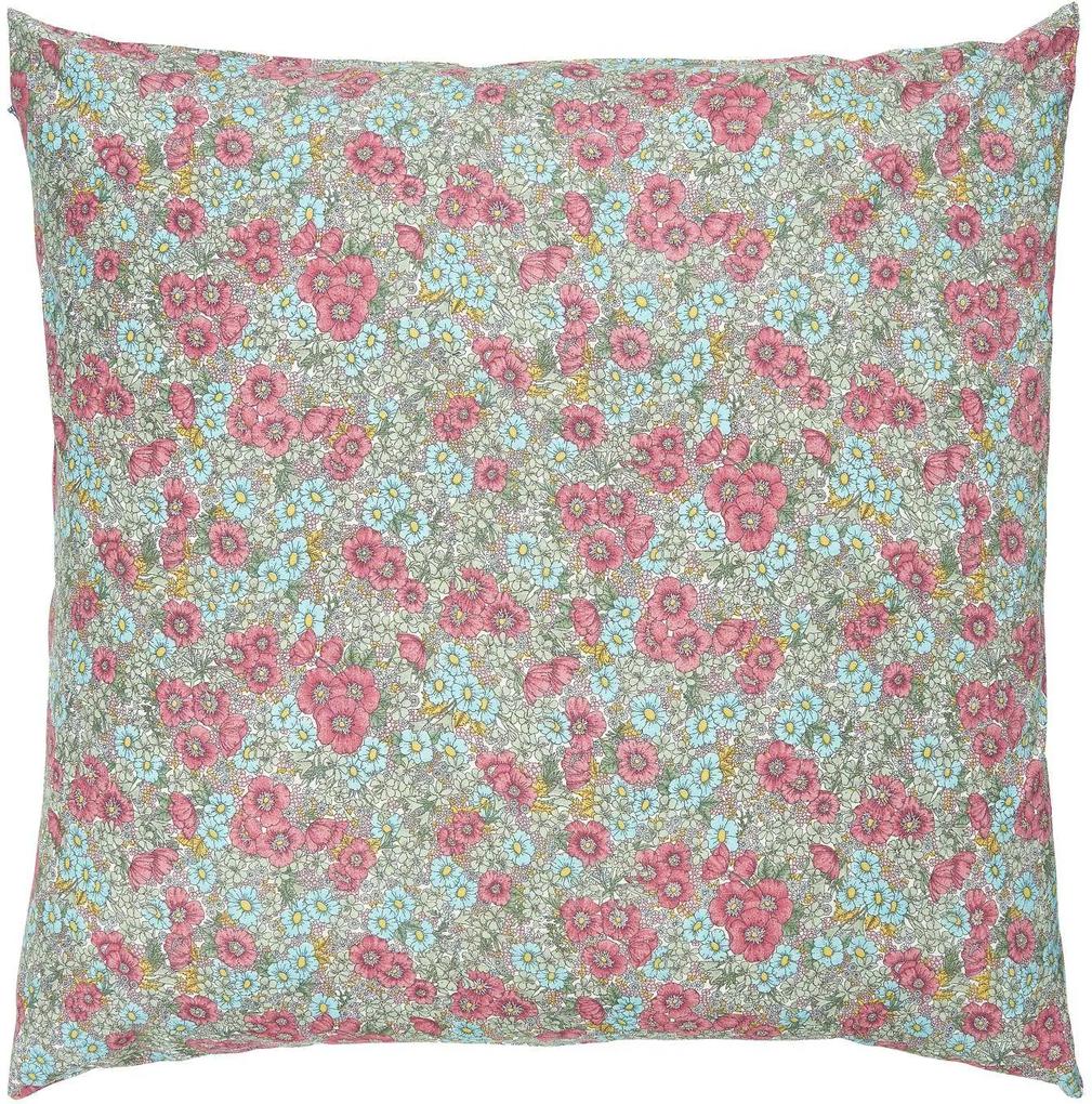 IB LAURSEN Poťah na vankúš Pink Turquoise Flowers 60 × 60 cm