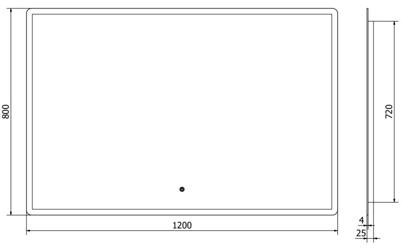 Mexen Navia, LED kúpeľňové zrkadlo s podsvietením 120 x 80 cm, 6000K, ochrana proti zahmlievaniu, 9803-120-080-611-00