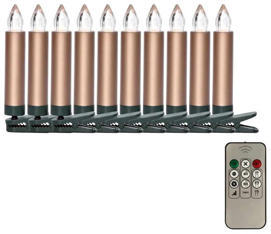 SADA 10x LED Vianočná dekorácia LED/1xAAA +  diaľkové ovládanie