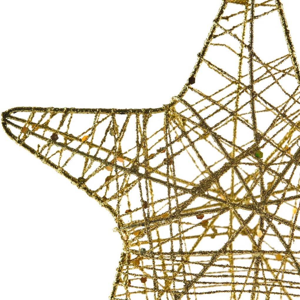 DECOLED Hvězda na špici stromu, zlatá, 18 x 30 cm