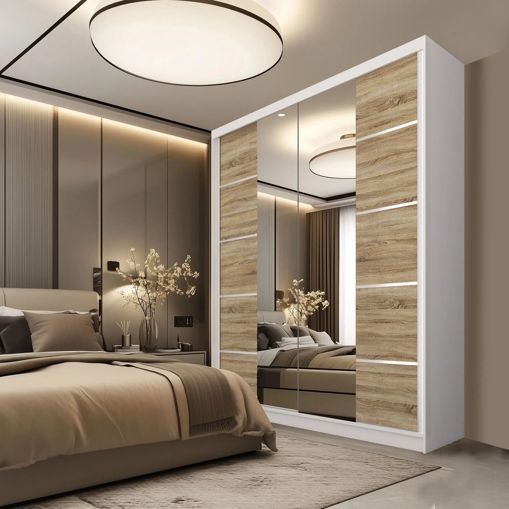 Šatníková skriňa SERENITY 158 cm dub sonoma mat ME SERENITY SZP7/0/W/DS/0/HIAL