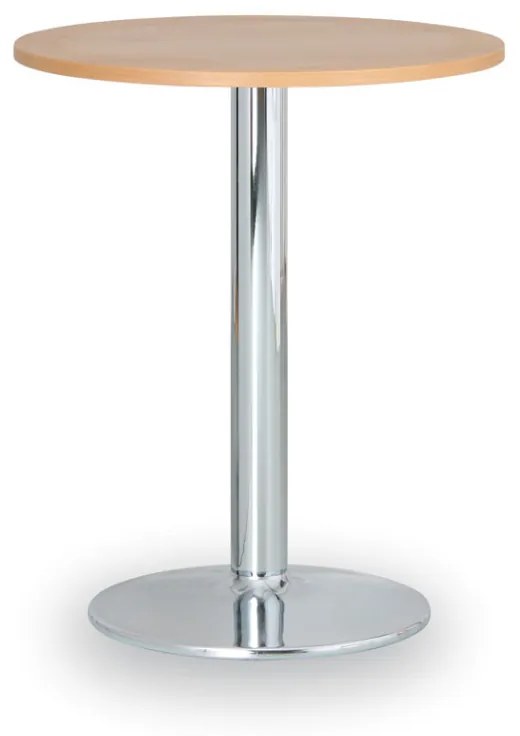 Konferenčný stolík FILIP II, priemer 800 mm, chrómovaná podnož, doska buk